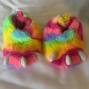 Wonder Nation Rainbow Monster Claw Kids Slippers